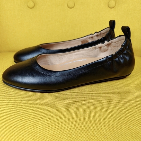 FITFLOP Allegro Black Patent Leather Ballet Flats Women's Shoes Size 7.5 - Picture 1 of 9